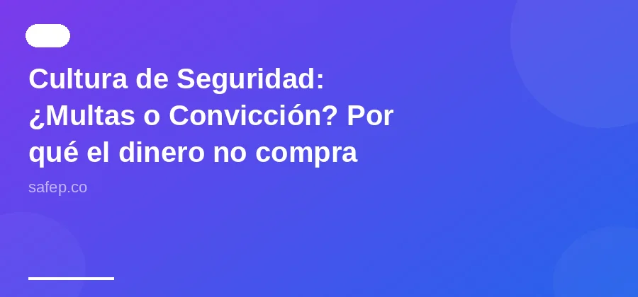Cultura de Seguridad: ¿Multas o Convicción? Por qué el dinero no compra vidas seguras