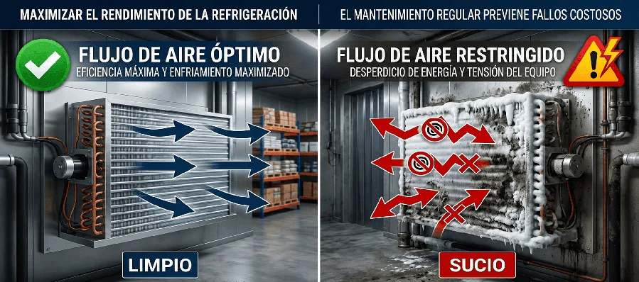 Eficiencia energética en cuartos fríos: el impacto del ensuciamiento