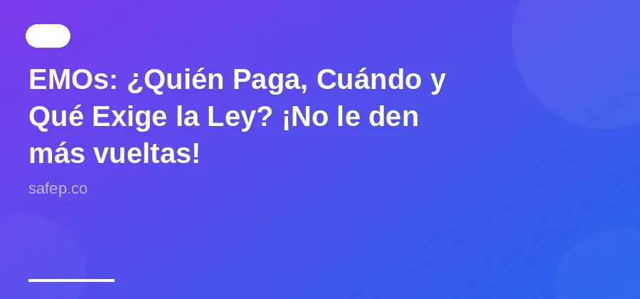 EMOs: ¿Quién Paga, Cuándo y Qué Exige la Ley? ¡No le den más vueltas!