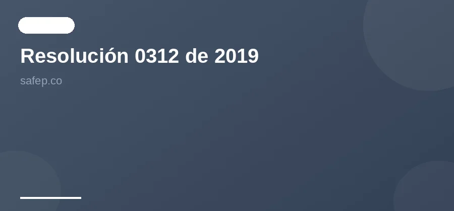 Resolución 0312 de 2019