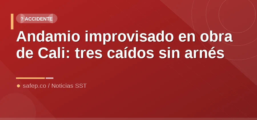 Andamio improvisado en obra de Cali: tres caídos sin arnés