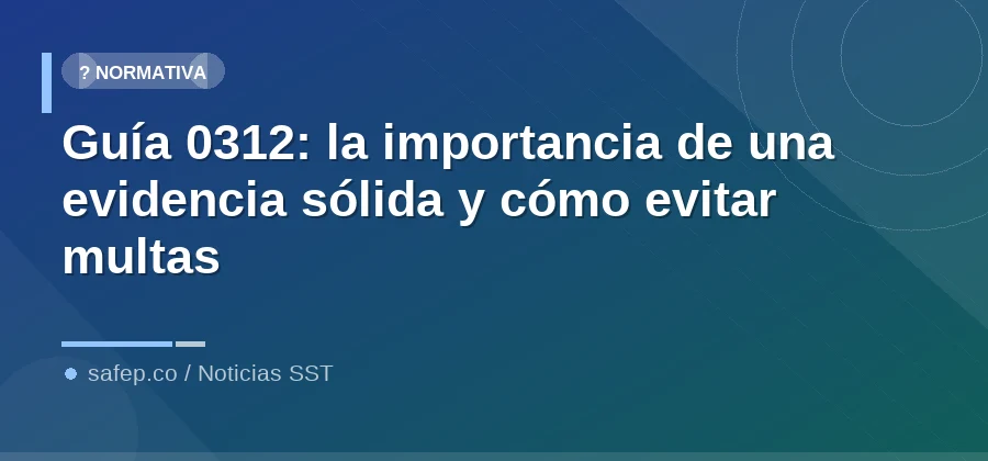 Guía 0312: la importancia de una evidencia sólida y cómo evitar multas