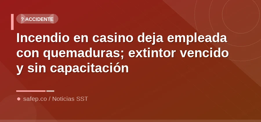 Incendio en casino deja empleada con quemaduras; extintor vencido y sin capacitación