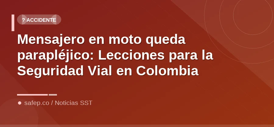 Mensajero en moto queda parapléjico: Lecciones para la Seguridad Vial en Colombia