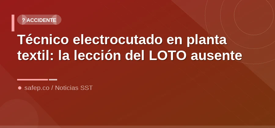 Técnico electrocutado en planta textil: la lección del LOTO ausente